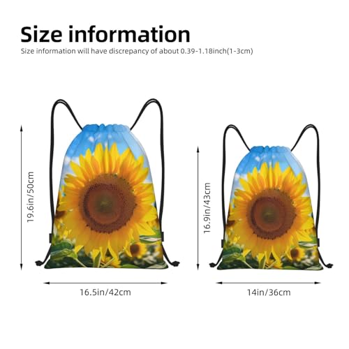 Sunflower garden3 print Drawstring Bag Sack Gym Bag Ditty Bag for Gym Traveling, Hiking, Yoga, Shopping for Adult4