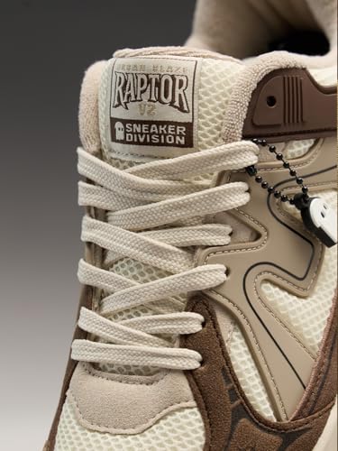 Image of The Souled Store Raptors V2: Men and Boys Low Top Sporty Casual Street Wear Chunky Sneakers | Retro Trainer with Breathable Mesh, Cushioned EVA Midsole & Ultra-Grip Rubber Outsole