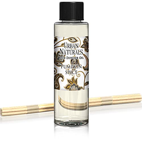 Image of Urban Naturals Pumpkin Spice Scented Oil Reed Diffuser Refill | Includes a Free Set of Reed Sticks! 4 oz.
