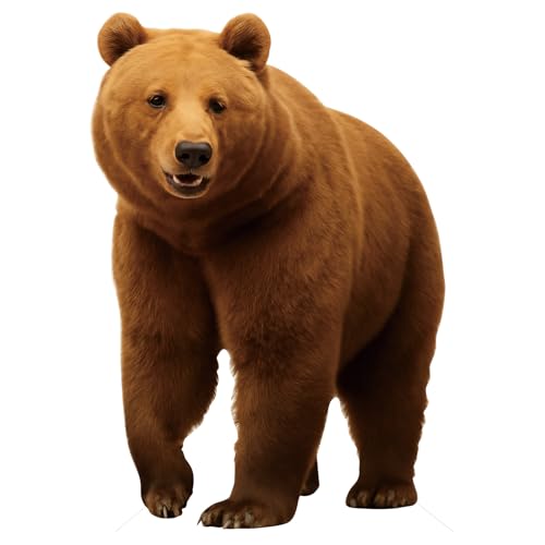 Image of Brown Bear Life Size Cardboard Cutout, 6FT, 1 PC | Fun Animal Standup Cardboard Cutout for Birthday Parties, Event Decor, Photo Backdrops, & Party Celebrations - 1 Piece