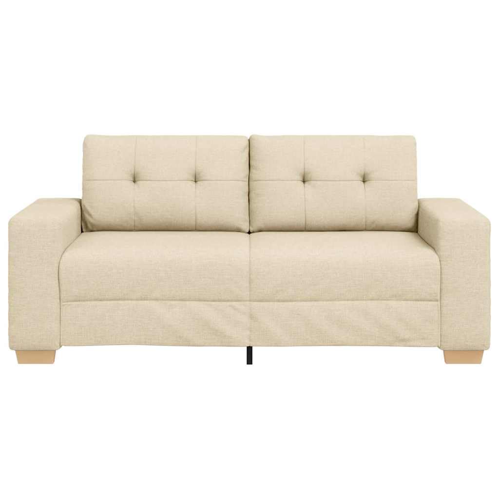 Loveseat sofa kremowa, 140 cm, nowoczesna 2-osobowa sofa relaksacyjna do salonu, sypialni, biura, wytrzymała rama z tkaniny poliestrowej