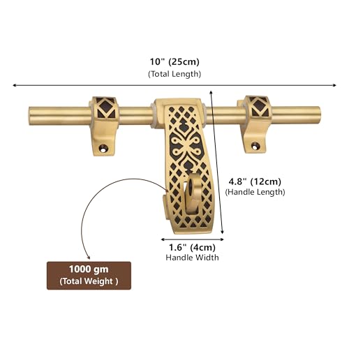 Image of COMPASS Diamod Series Brass Heavy Aldrop for Single Door for Home /Office Door (Coffee Antique, 10 Inch)