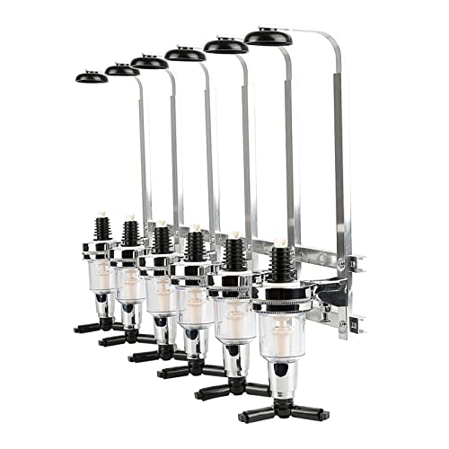 XUANYU Distributeur d'alcool pour 6 Bouteilles, Distributeur de Boissons pour Bar, Support Bar Distributeur Boissons Murale, Mesures Dosage 1,5 oz (43 ML)...