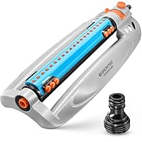 GRÜNTEK Rasensprenger bis 462 m2 für große Rasenflächen mit Turbo-Motor, Viereckregner Rasen-Sprinkler mit Variabler Breite, größte Bewässerungsfläche