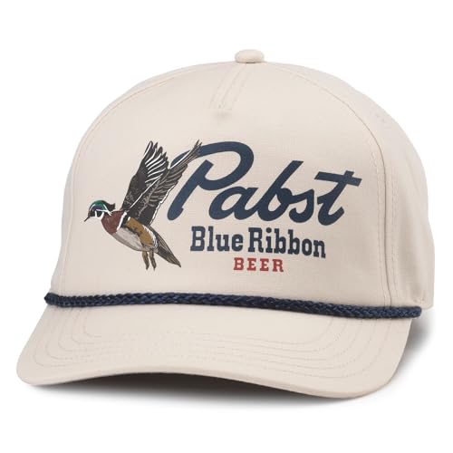 Image of AMERICAN NEEDLE Pabst Blue Ribbon PBR Beer Unisex Adjustable Snapback Baseball Hat