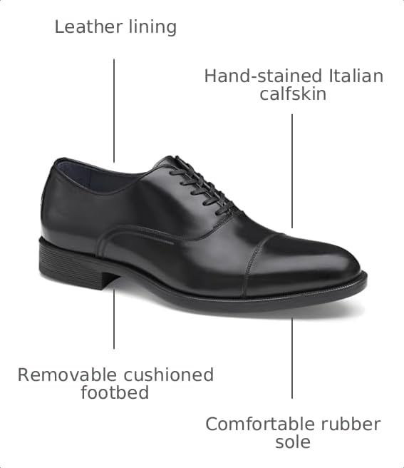 Image of Johnston & Murphy Flynch Cap Toe Lace-Up Dress Shoe
