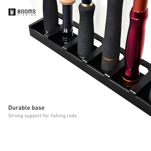 Booms Fishing WV2 Fishing Pole Holder - Wall Mount Vertical Rack Holds Up to 6 Rods, 13.6" Black