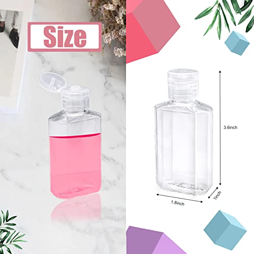40 Pack 2 Oz Plastic Refillable Bottles with Flip Cap, Travel Size Bottles, Reusable Containers for Business Trip, Outdoor Camping2