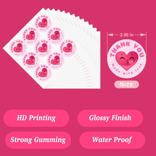 Image of Trifirt Self Adhesive Thank You Stickers for Packaging | Waterproof Vinyl Labels for Small Business, Gift Wrapping, Envelopes, Boxes & Mailers | Strong Adhesive, Easy Peel & Stick (Pattern 7)