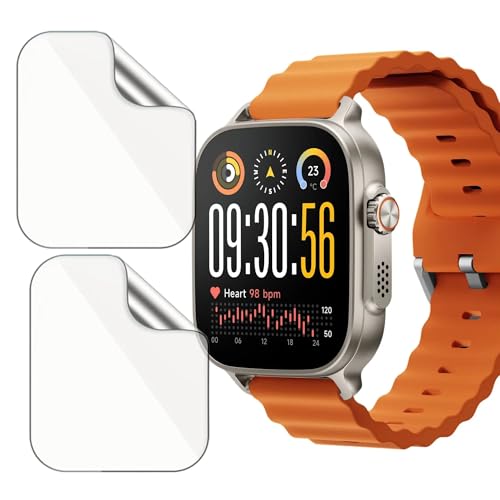Image of 2-Pack Screen Protector for Realme Watch 5 1.97 inch Smartwatch - Flexible TPU Screen Guard, HD Clear, Anti Scratch, Bubble Free, Full Coverage Film - Not Tempered Glass