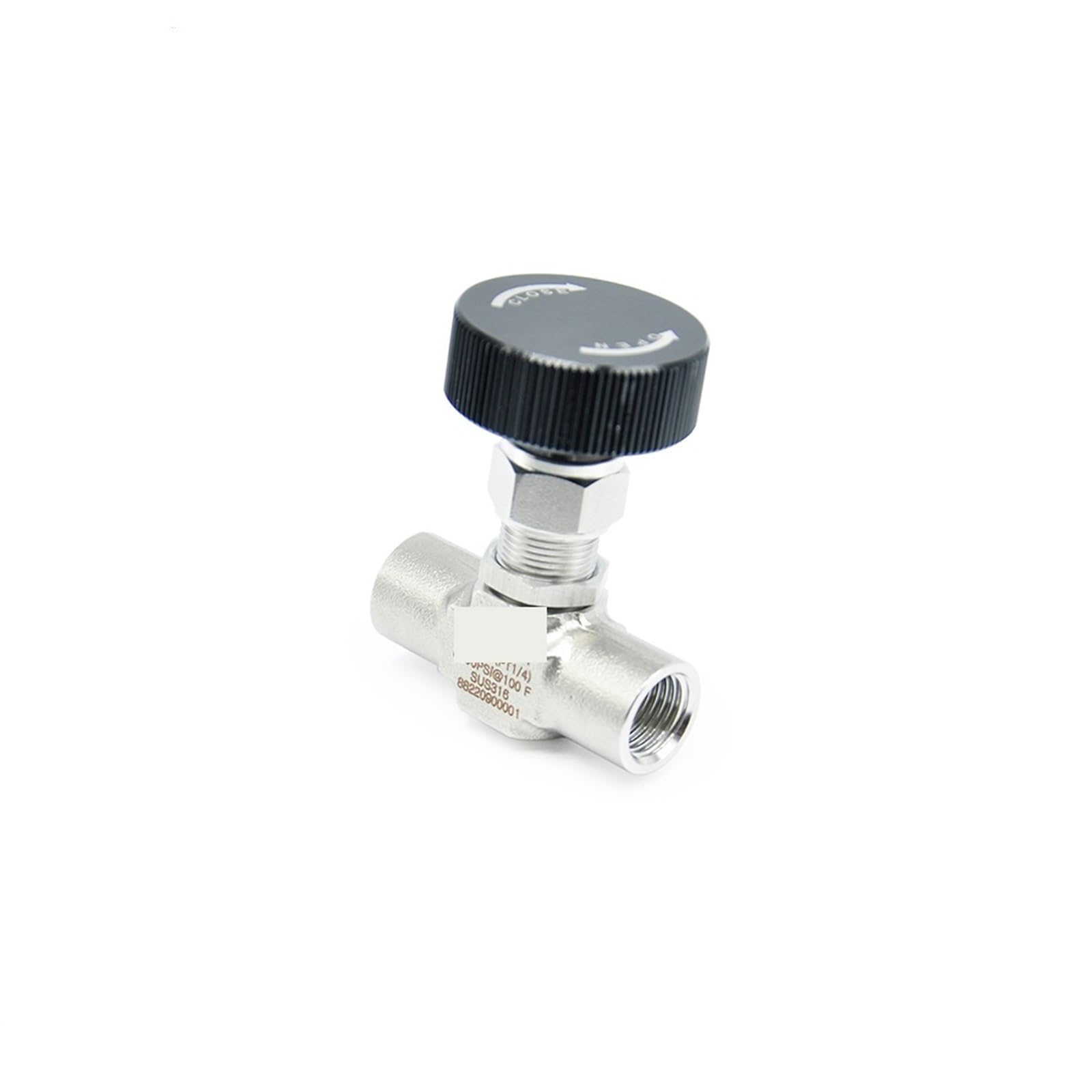 Mini válvula de Aguja Aire 3000 PSI, Acero Inoxidable, Gas, NPT Hembra, Encendido/Apagado, 1/8", 1/4", 3/8", 1/2", 3/4"(1/2")