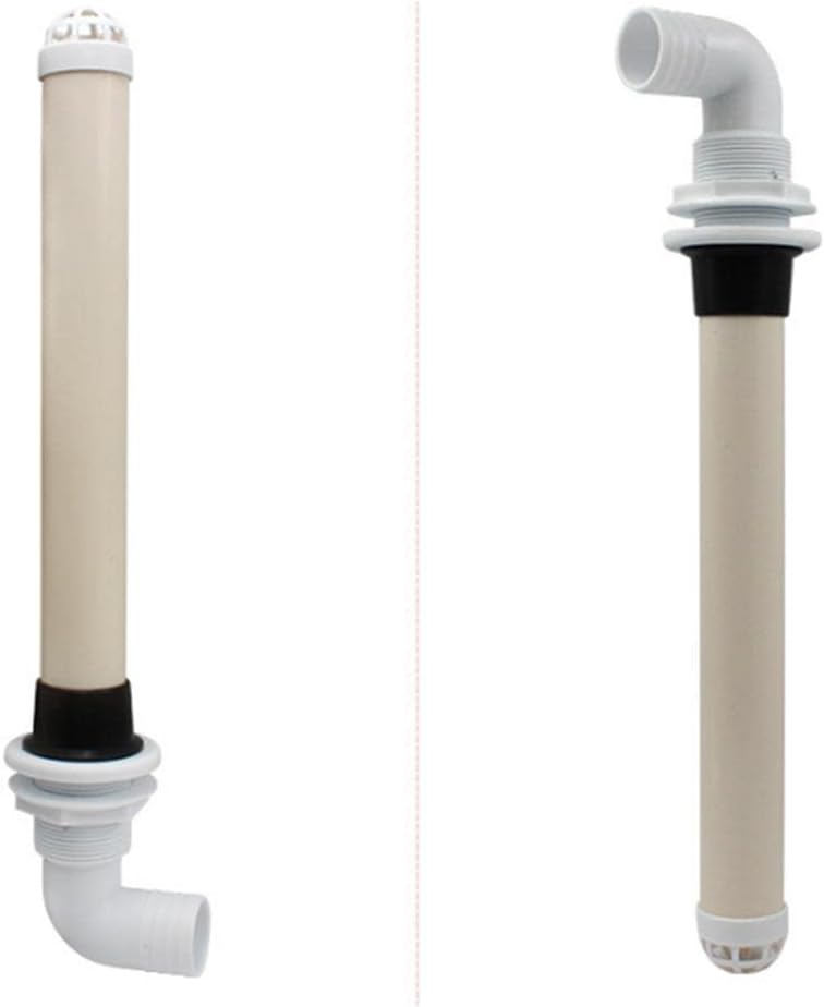 Aqua Lung 17.7 Inch Boat Overflow Pipe with 90 Degree Large Drain Tube for 1 1/2 Inch Threaded Drains