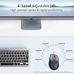 TECKNET Wireless Mouse, 2.4G USB Computer Mouse with 6-Level Adjustable 4800 DPI, Silent Mouse Quiet Click，30 Months Battery, Ergonomic Grips, 6 Buttons Portable for PC, Chromebook, Mac - Grey - Image 2