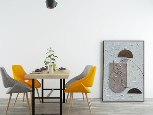 Slyart Midcentury Modern Relief Painting, Framed Artwork, Plaster Wall Art thumb #6