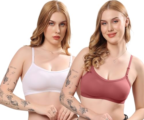 Image of London Hills Women's Cotton Sports Bra for Women Solid Bra Wireless & Non Padded Full Coverage Soft Hold Straps Super Combed Cotton Elastane Stretch Full Coverage Slip-On Active Bra