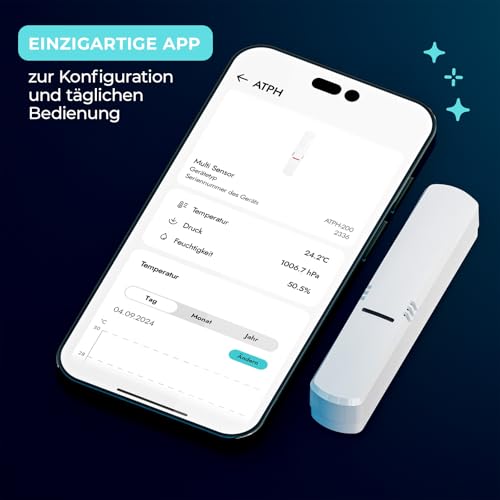 Satel BE Wave Multi Sensor ATPH-200 DG Temperatursensor und Hygrometer WLAN WiFi Smart Home Geräte, Feuchtigkeitssensor und Temperatur - Humidity Sensor