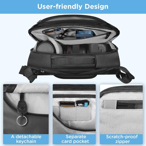 Camera Sling Bag,Waterproof Camera Case with Tripod Holder,Lightweight DSLR/SLR/Mirrorless Camera Bags Crossbody for photographers-Black - Image 4