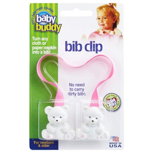 Baby Buddy Baby Bib Clip Turns Any Cloth, Towel, or Paper Napkin Into Instant Disposable Bibs, Travel Accessories, Essential Item for Baby Gifts,...
