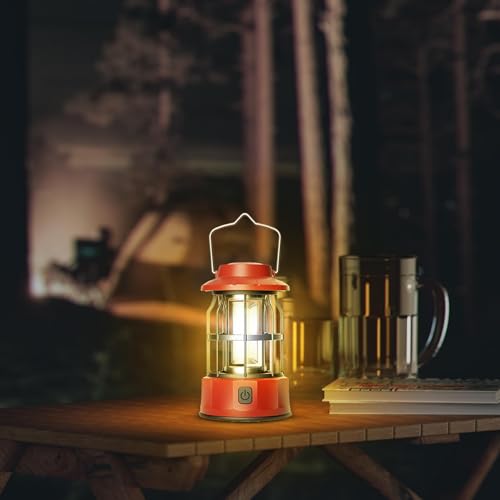 Lanterne de camping rechargeable longue durée et lampe suspendue extérieure COB