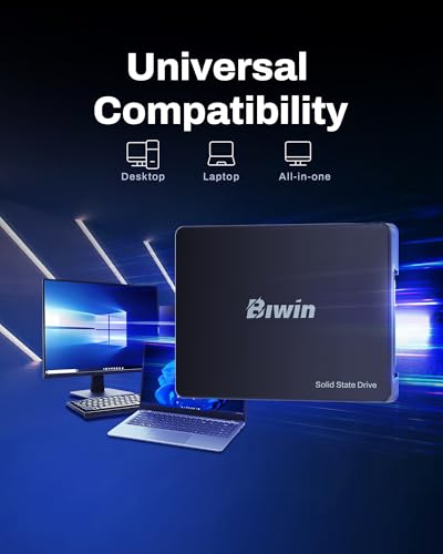 Image of Biwin M100 1TB SATA 3.0 2.5 inch SSD, 550MB /s Read, Reliable Internal Solid State Drive for Laptop, Desktop & All-in-One PC