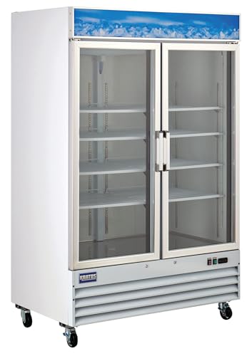 Kratos Commercial Display Merchandising Refrigerator- 2 Self Closing Swing Doors, 53" W, White (67K-207)