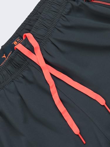 Image of TECHNOSPORT Mens Polyester Slim Fit Activewear Track Pant with SPF50+ for Running, Workout Wear Antimicrobial & Quick Dry