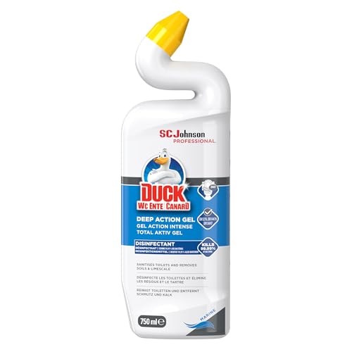 SC Johnson Professional Duck Deep Action Gel Marine Toilet Bowl Cleaner Removes Limescale & Kills 99.9% Germs Long-Lasting Freshness 750ml Bottle