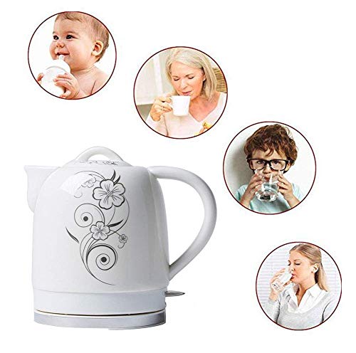 Tetera Eléctrica Cerámica Inalámbrica 1.5L Blanca Retro miniatura 6