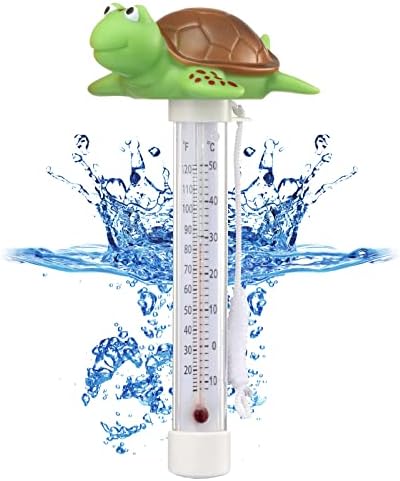 Floating Pool Thermometer Easy Read - Large Size Turtle Pool Water Temperature Thermometer, Pool Accessories for Outdoor & Indoor Swimming Pools, Spas, Hot Tubs, Fish Ponds