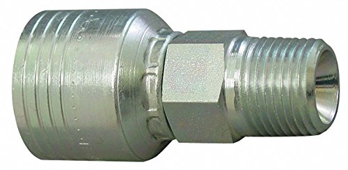 Image of Aeroquip 1BA12MP16 Carbon Steel Global TTC12 (Thru the Cover) Crimp Hose Fitting Male Pipe, Straight, 1 inch Hose ID, 3 /4 inch Pipe Size