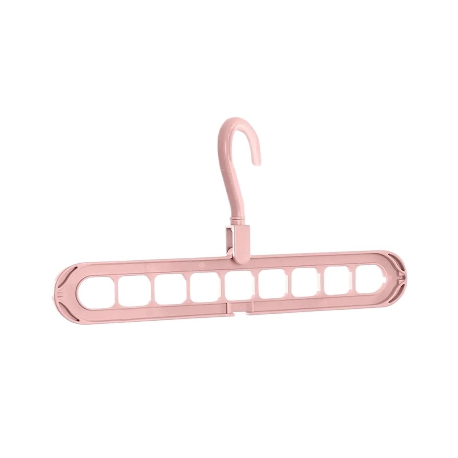 9 Hole Clothes Hanger Space Saving Drying Rack Wardrobe Storage Organizer(Pink)