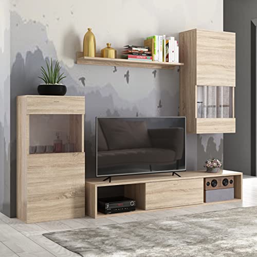 Homely - Mueble de salón Modular Rico Color Roble de 180 cm