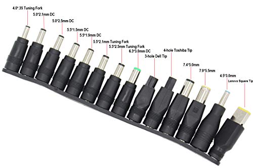Laptop Power Adapter Tips Multi Kits 38 PCS Universal Laptop Notebook Power Supply DC Plug Set Connector Jack Tips for Lenovo Toshiba Dell and Most Laptops