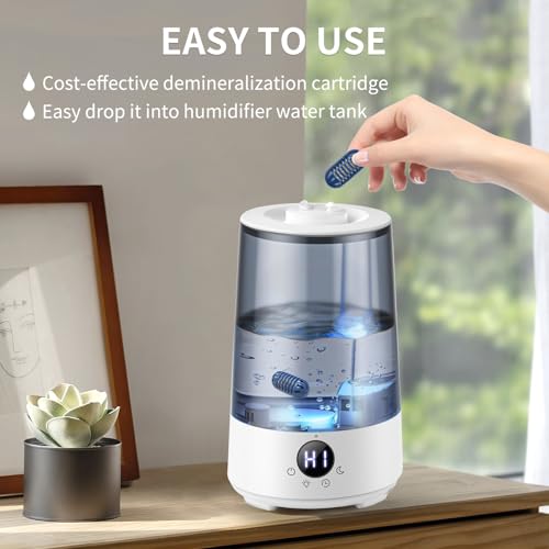 Image of 12-Pack Demineralization Cartridge for Humidifier Compatible with HoMedics Total-Comfort Ultrasonic Humidifier Demineralizer Tablets Filter Replacement for Water Decalcification, Remove Odor