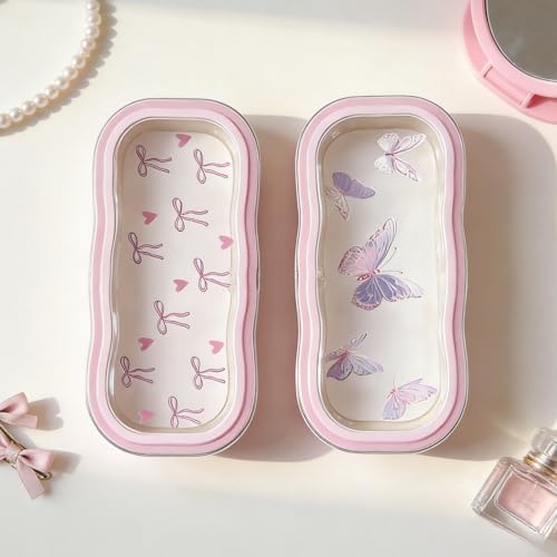 Image of Glasses Case Hard Shell, Clear Eyeglass Case, Cute Holder for Sunglasses and Reading Glasses
