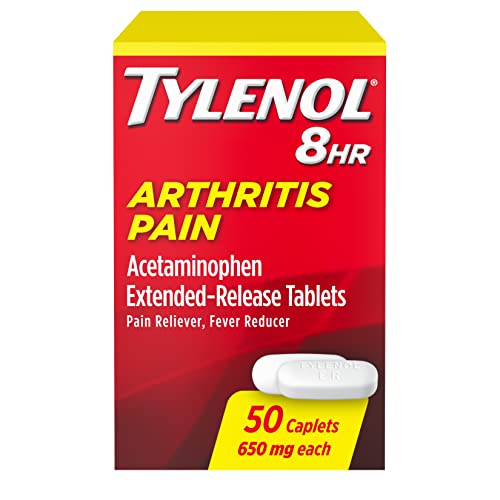 Tylenol 8 Hour Arthritis Pain Relief Extended-Release Tablets, 650 Mg Acetaminophen, Joint Pain Reliever & Fever Reducer Medicine, Oral Pain Reliever For Arthritis & Joint Pain, 50 Count #TOP29