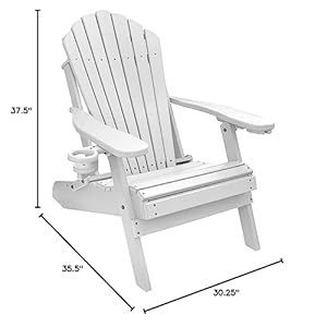 Outer Banks Deluxe Oversized Poly Lumber Folding Adirondack Chair (White) Outer Banks Deluxe Oversized Poly Lumber Folding Adirondack Chair White