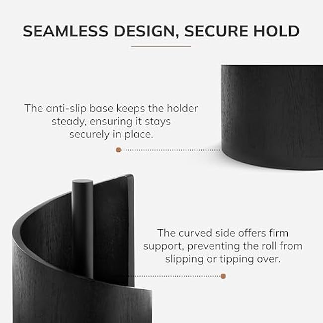 Anji Mountain Paper Towel Holder Countertop with Mango Wood Round Base and Iron Holder,Holder Stand for Kitchen Roll Organize,Wooden Paper Towel Holder for Kitchen Dining Table Home Decor