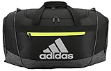 adidas Defender III Small Duffel, Black/Black Jersey/Semi Solar Yellow, Small