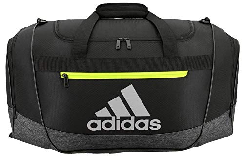 adidas Defender III Small Duffel, Black/Black Jersey/Semi Solar Yellow, Small