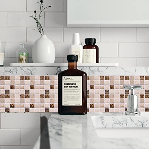 Peel And Stick Tile Backsplash Stickers For Kitchen Wall, Self Adhesive Backsplash Mosaic Tile Stickers, 3D Brick Wallpaper Suitable For Bathroom, Camper, Countertop, Ceramic Tile, Marble #TOP3