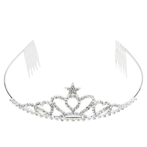 Versilbert Kristall Haarreif Haarschmuck Hochzeit Haarband Sterne Krone Diadem Cover