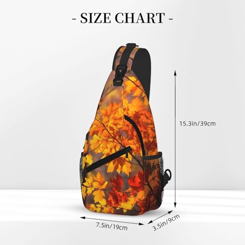Autumn Leaves Casual Sling Backpack Cross Body Chest Bags for Men Women Fall Tree Adjustable Shoulder Bag Multipurpose Daypack3