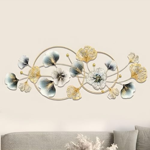 Image of Big Multicolor Abstract Modern Wall Leaf Frame Metal Wall Sculpture Home Decoration, Artistic Iron Decor, Handmade Wall Accent, Modern Wall Panel