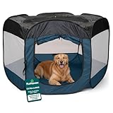 Furhaven Portable Dog Playpen Cat Tent, Pet playground/kennel foldable indoor outdoor zippered puppy crate - Sailor Blue, Extra Large