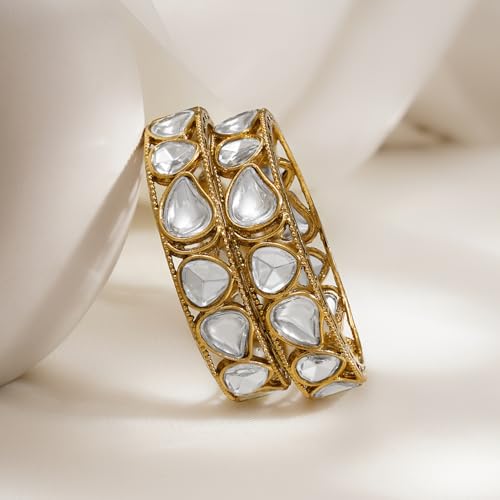 Image of Rubans Bangles Set of 2 Cubic Zirconia Ethnic Stylish Jewellery Gift for Women & Girls