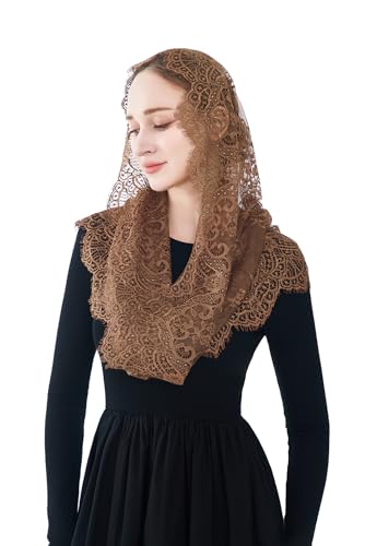 Wgior Spanish Infinity Veils for Church Lace Chapel Veils Catholic Church Veil Latin Mass Head Covering Scarf Mantilla3