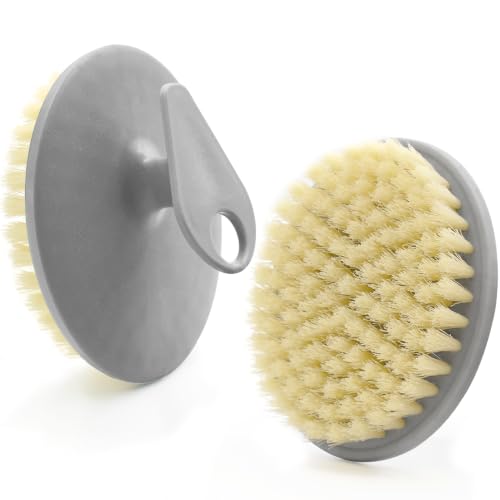 Image of BEAUTAIL 2 Pack Body Brushes Gentle Exfoliating Shower Bath Brush, Soft Bristle Scrubber for Sensitive Skin Women Men, Non-Slip Hand-Clip, Durable and Long Lasting (Blue+Gray)