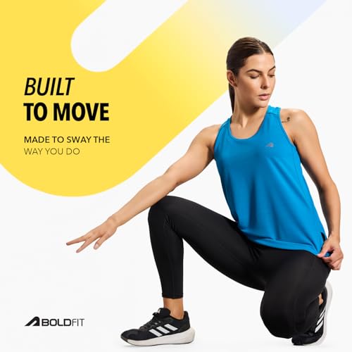 Image of Boldfit Polyster Gym Tank Tops for Women Sleeveless Workout Vest for Women & Girls | Lightweight Activewear for Running, Sports & Gym, Polyester, Regular Fit