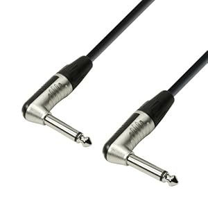Adam Hall Cables 4 STAR IRR 0090 – Câble Instrument REAN Jack 6,35 mm coudé mono vers Jack 6,35 mm coudé mono 0,9 m